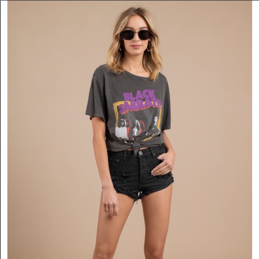 Distressed Black Denim Shorts size 29
